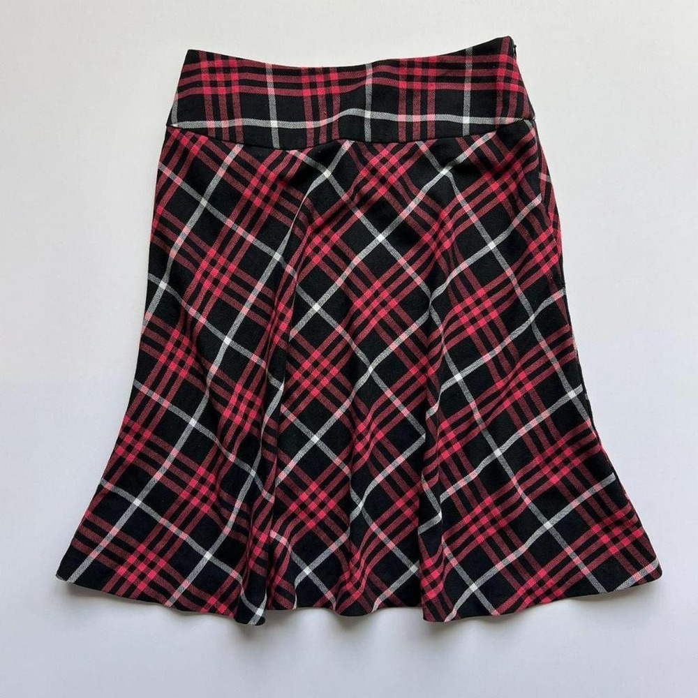 Y2K Vintage Cato Plaid Tartan Pink & Black Midi Skirt